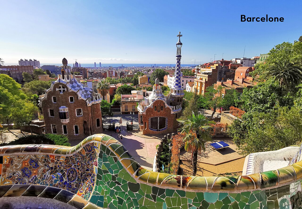 Parque G�ell y vista panor�mica de Barcelona, lugar para visitar cerca del camping.