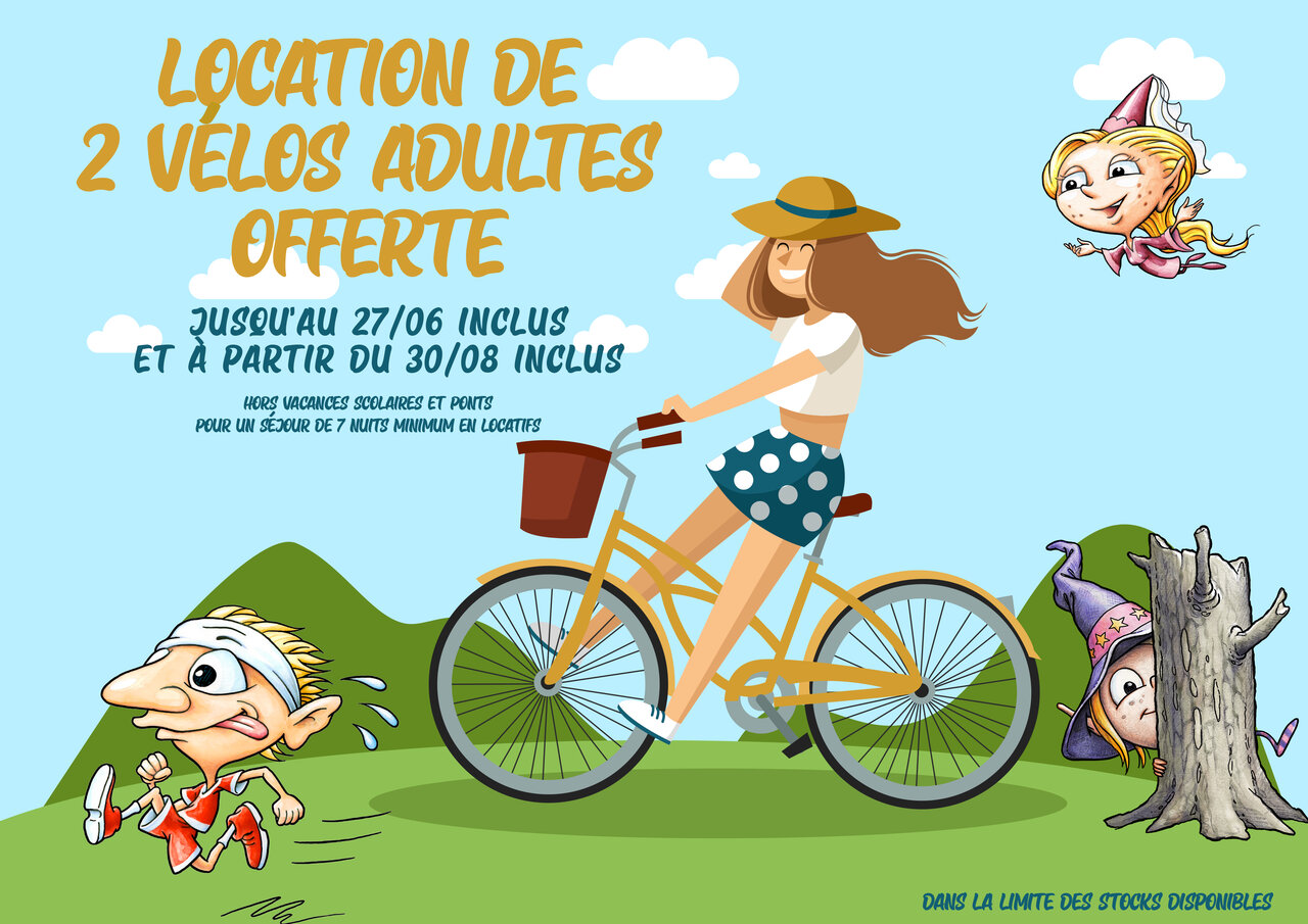Alquiler de bicicletas para adultos gratis, promoci�n CAPFUN Atlantique Parc en Les Mathes / La Palmyre.