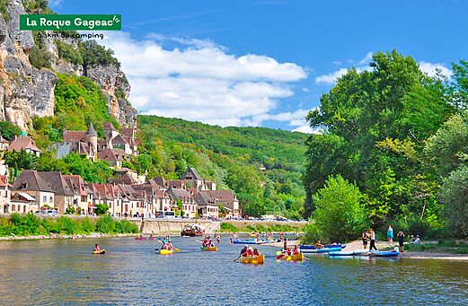 La Roque-Gageac, pueblo medieval a orillas del Dordo�a, cerca del camping.