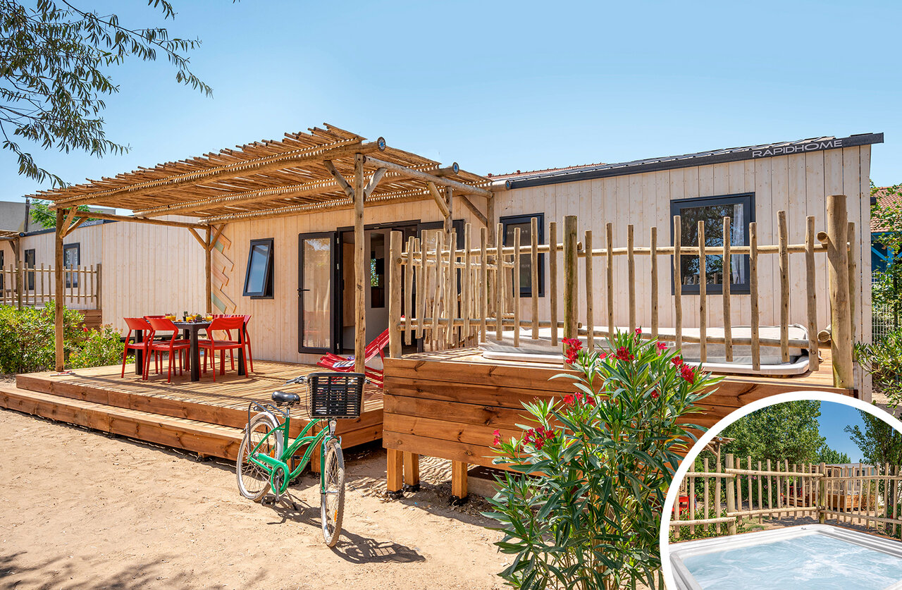 Mobil home, jacuzzi camping CLICOCHIC Brise de Cabourg en Varaville (14).