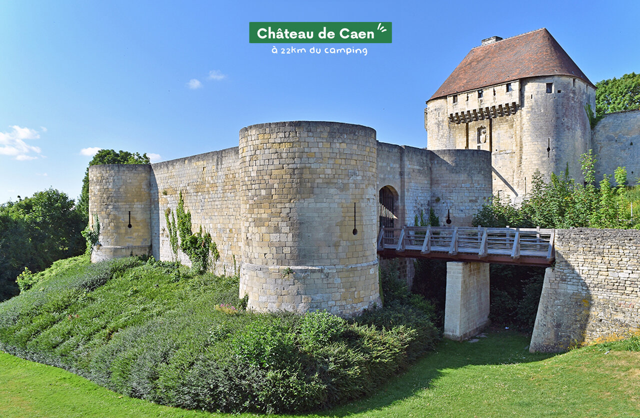 Castillo de Caen, monumento hist�rico cerca del camping en Normand�a.