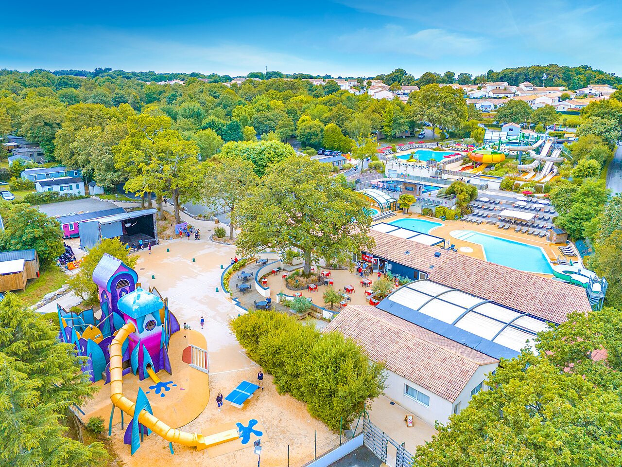 Parque acu�tico, juegos, Mobil-homes en el camping CAPFUN La Ch�naie en PORNIC (44).