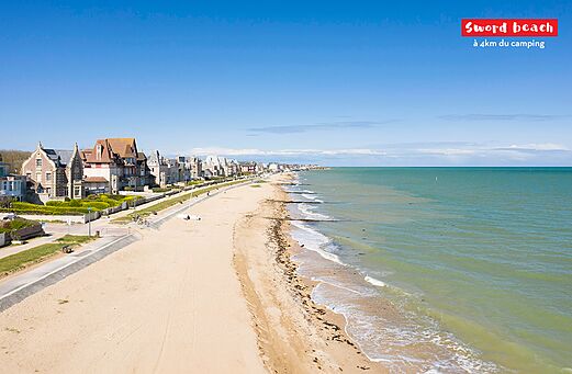 Playa hist�rica de Sword Beach, sitio del desembarco en Normand�a, para visitar.