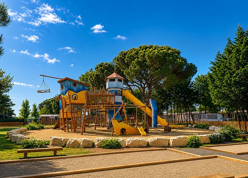 Juego Carabouille - Parque infantil con toboganes en el camping VAGUES OCEANES Coq Hardi.
