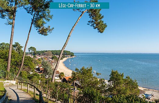 Vista panorámica de Lège-Cap-Ferret, pueblo costero y playa de la Bahía de Arcachon.