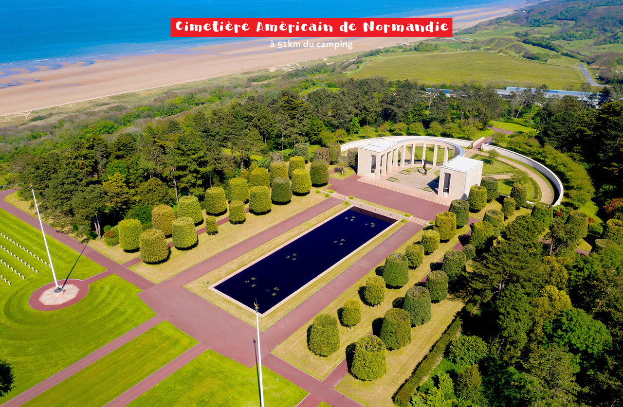 Cementerio Americano de Normand�a, sitio hist�rico para visitar cerca de Courseulles-sur-Mer.
