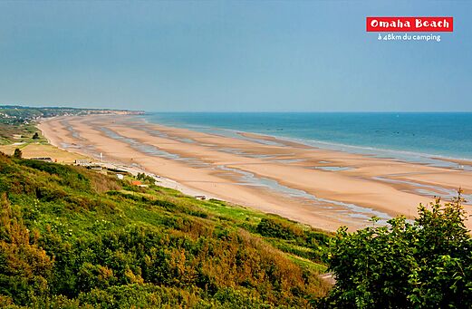 Histórica playa de Omaha Beach, sitio del desembarco en Normandía, para visitar.