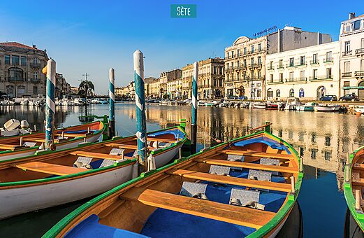 Canal de S�te, barcas tradicionales y arquitectura mediterr�nea, ciudad para descubrir en Occitania.