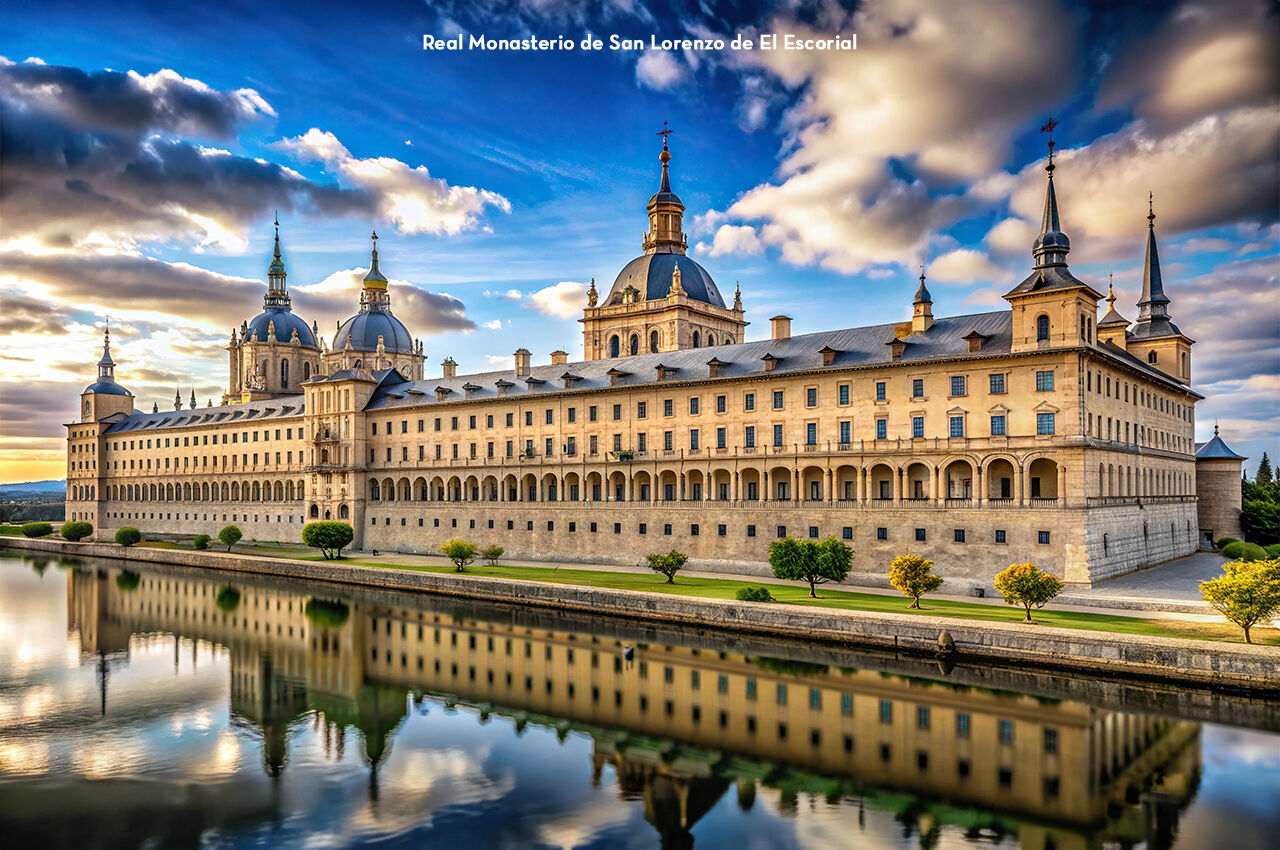 Imponente Real Monasterio de San Lorenzo de El Escorial, monumento hist�rico cerca de Madrid.