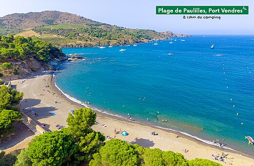 Playa de Paulilles en Port Vendres, sitio natural protegido cerca del camping.