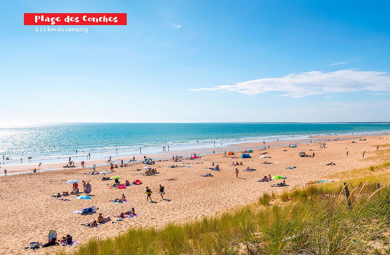 Playa de Les Conches, gran playa de arena fina para visitar cerca de Avrille.