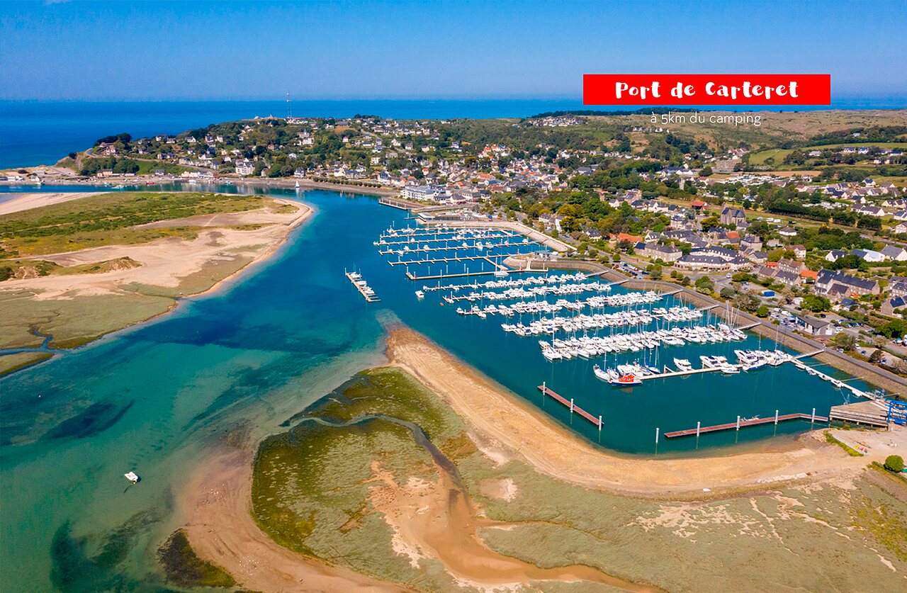 Puerto de Carteret, puerto deportivo y ciudad costera para visitar cerca del camping.