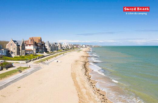 Playa Sword Beach, sitio histórico del desembarco en Normandía.