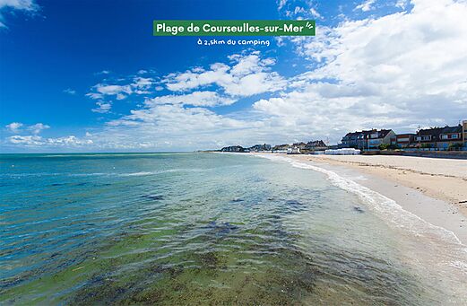Playa de Courseulles-sur-Mer, una hermosa extensi�n de arena cerca del camping.