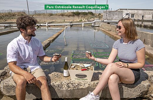 Parque ostr�cola Renault Coquillages, degustaci�n de ostras frescas cerca de Berni�res-sur-Mer.