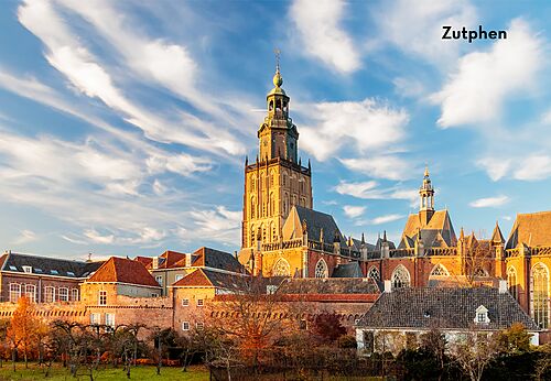 Centro histórico de Zutphen con su gran iglesia, una ciudad para visitar.