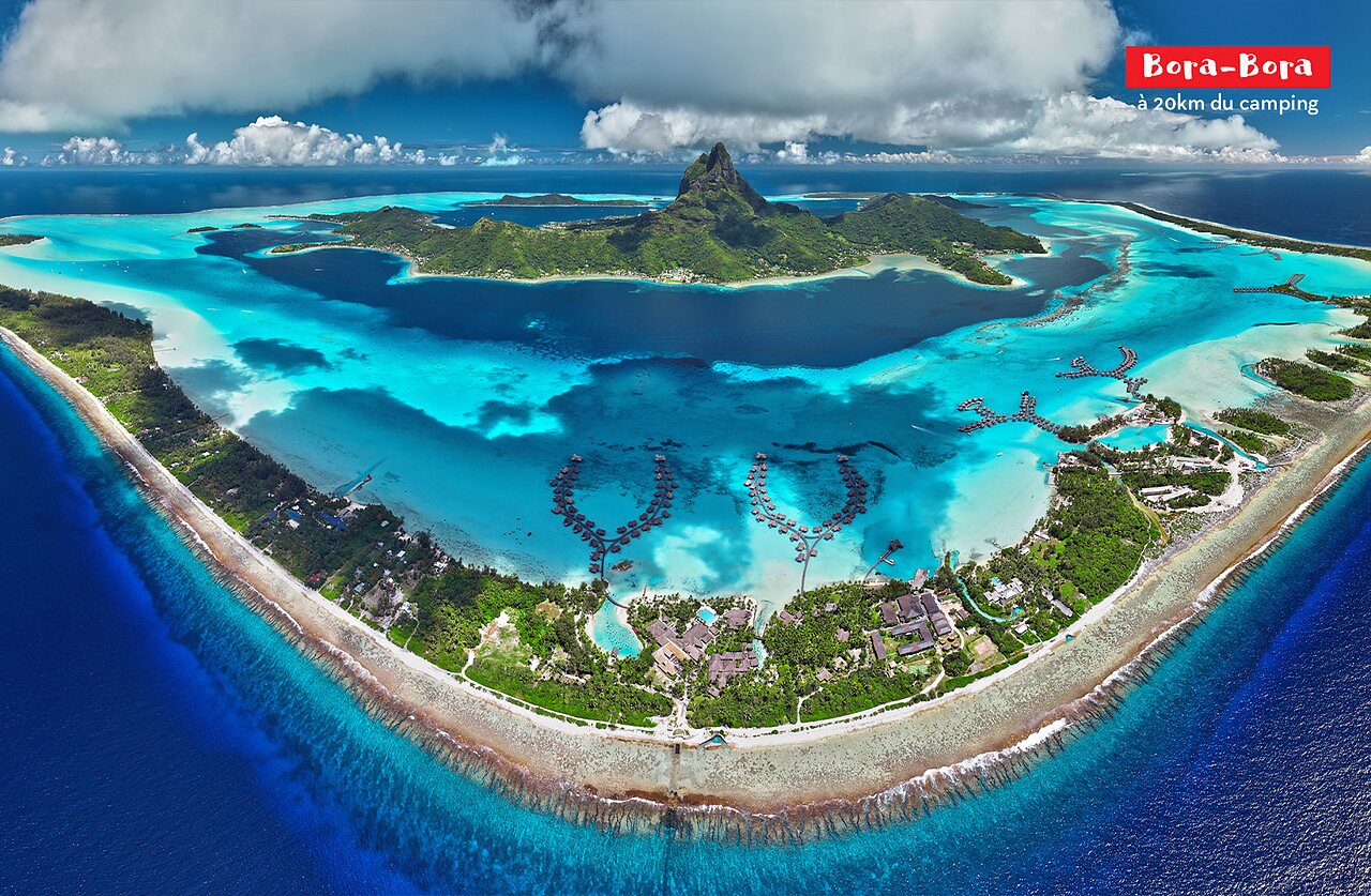 Bora-Bora, isla paradis�aca con laguna turquesa y bungalows sobre el agua para visitar.