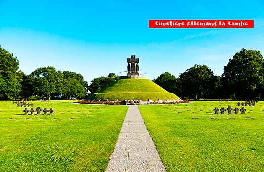 Cementerio militar alemán de La Cambe, sitio histórico en Normandía.