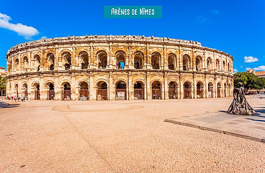 Arenas de Nimes, anfiteatro romano histórico para visitar en Occitania.