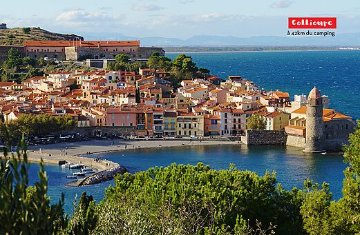 Collioure, pintoresca ciudad costera, su puerto e iglesia, Pirineos Orientales.