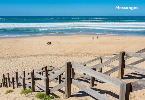 Playa de arena fina y oc�ano en Messanges, Landas, para visitar.