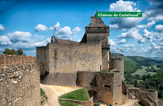 Castillo de Castelnaud, fortaleza medieval en Dordoña, para visitar cerca de Le Bugue.
