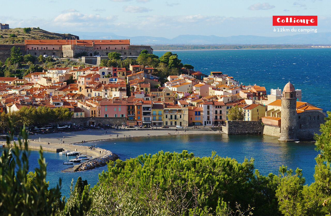 Collioure, encantadora ciudad costera para visitar cerca del camping en Occitania.
