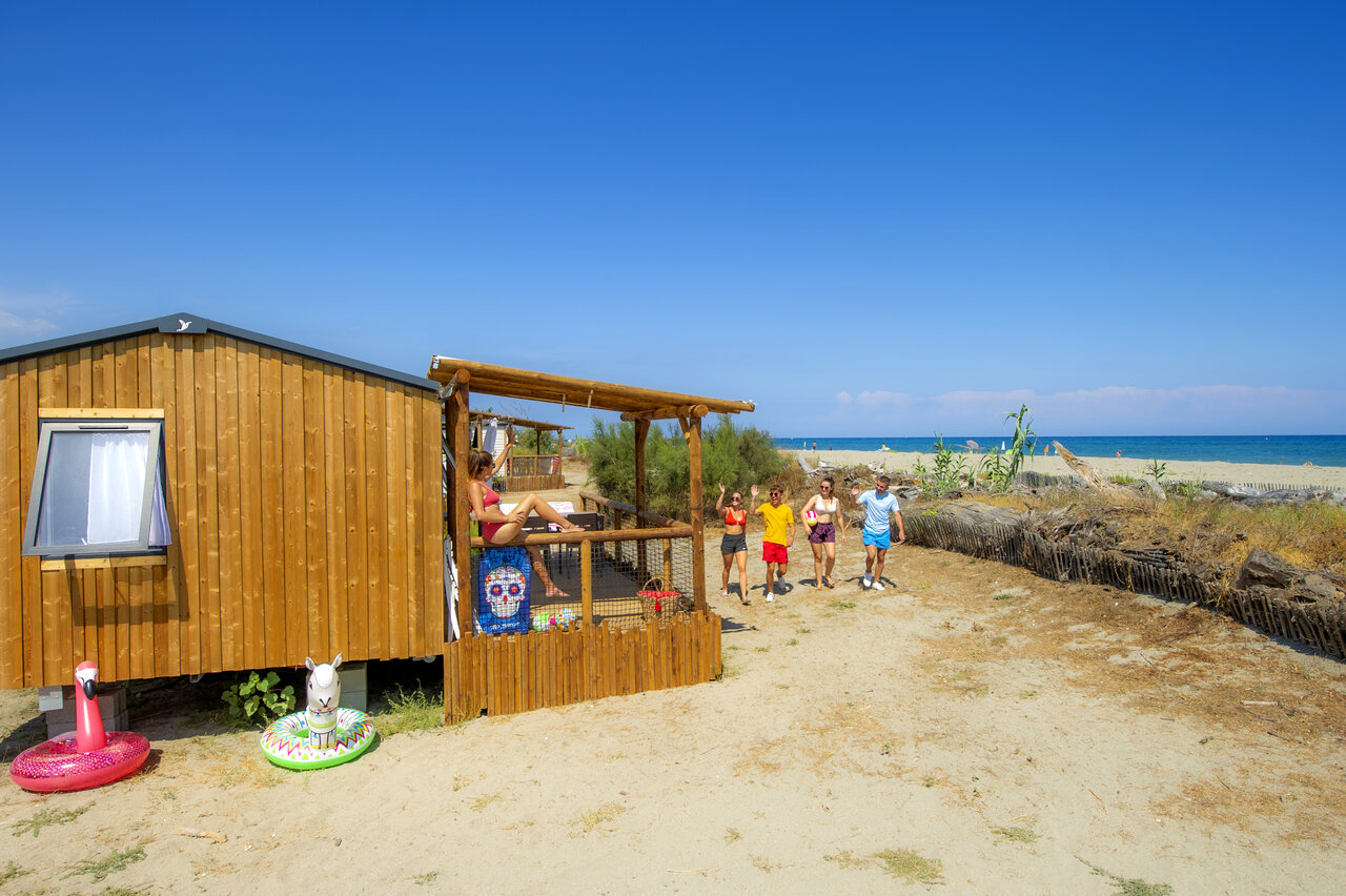 Mobil-home con terraza en la playa, familia en el camping CAPFUN Marina d'Al�ria en Aleria (20)