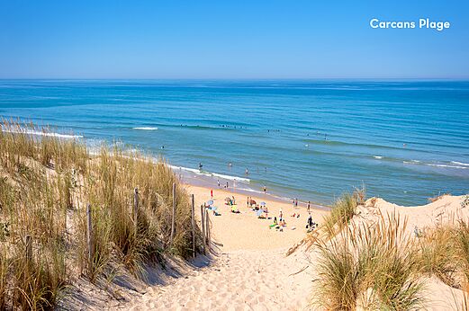 Playa de Carcans con dunas y oc�ano, lugar para visitar cerca de Carcans (33).