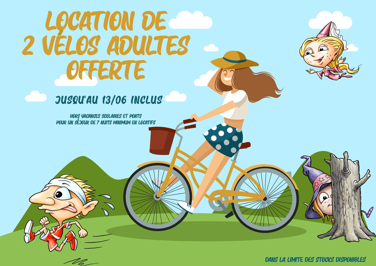 Oferta alquiler 2 bicicletas adultos gratis, camping CAPFUN Mer Labenne-Oc�an (40).