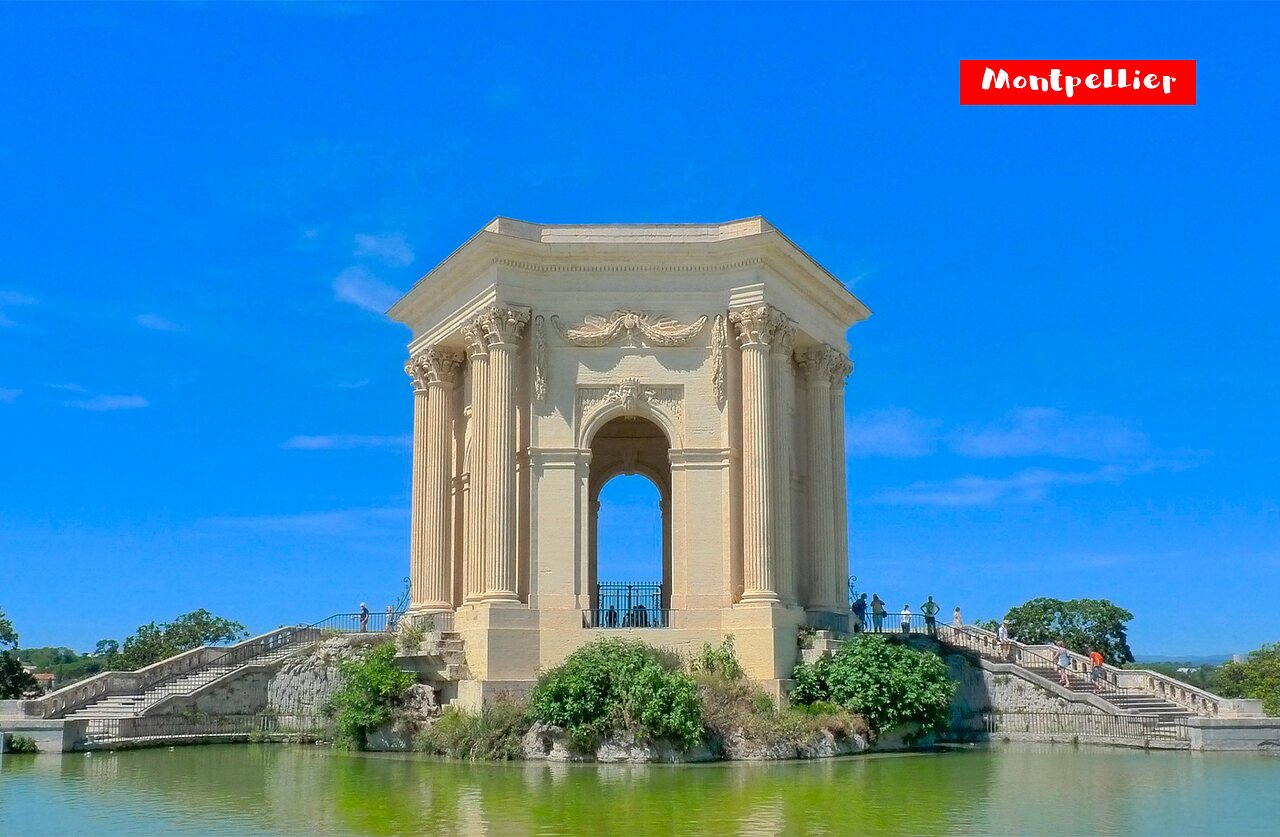 Castillo de agua del Peyrou, monumento hist�rico en Montpellier, Occitania.