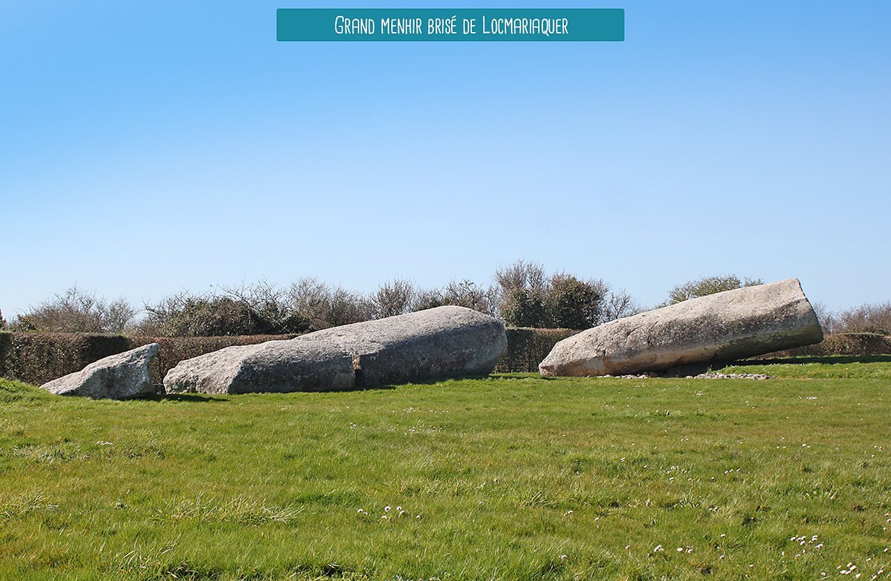 Gran Menhir Roto de Locmariaquer, sitio megal�tico hist�rico para visitar en Breta�a.