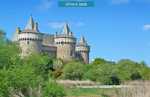 Castillo de Suscinio, fortaleza medieval para visitar cerca de Sarzeau, Morbihan.