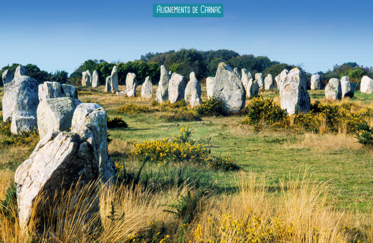 Alineamientos de Carnac, menhires prehist�ricos para visitar en Breta�a, Morbihan.
