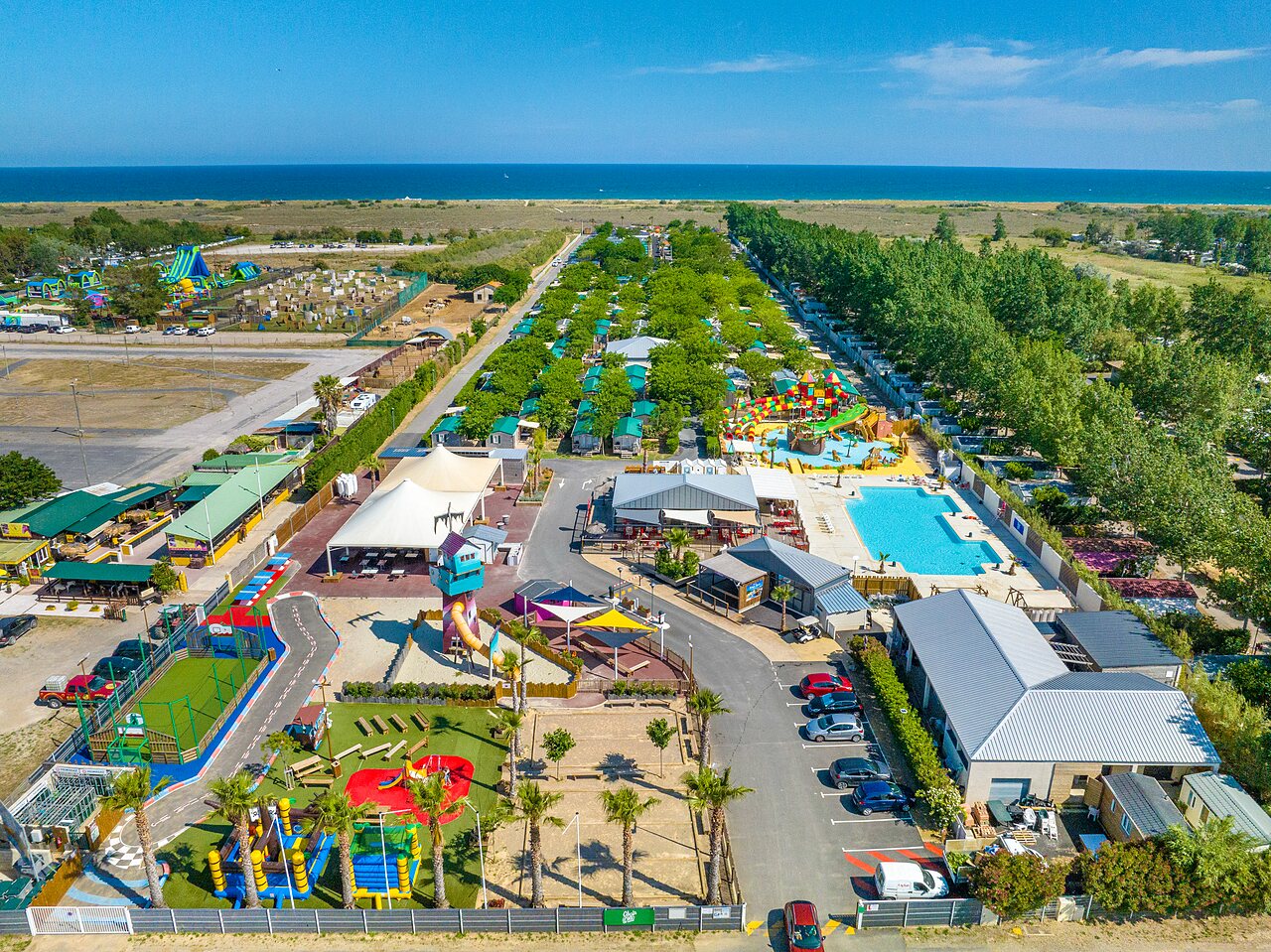 Vista a�rea camping, parque acu�tico, piscina, Mobil-homes CLICOCHIC Palmira Beach (34).