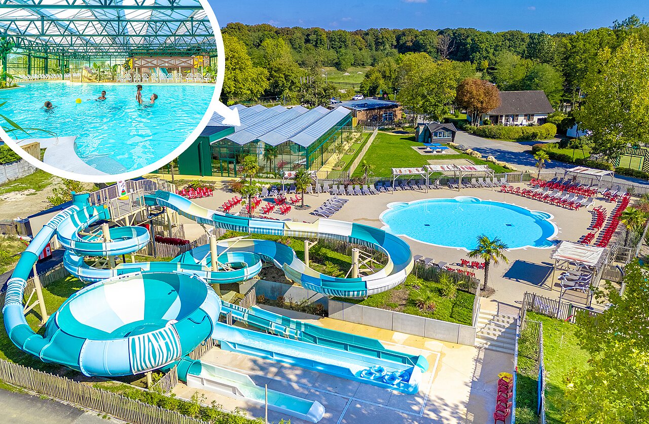 Toboganes acu�ticos gigantes y piscinas en camping CAPFUN Parc de Paris Villevaud� (77).