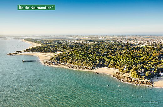 Vista a�rea de la Isla de Noirmoutier, sus playas y bosques, Vandea.