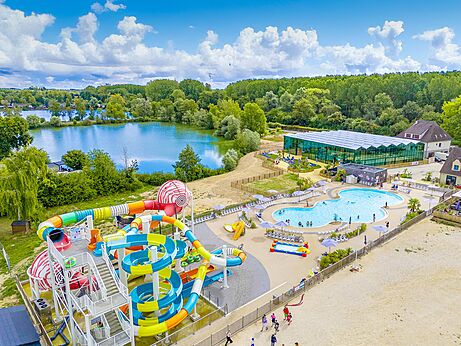 Parque acuático, toboganes, piscinas camping VAGUES OCEANES Gouaix (77).
