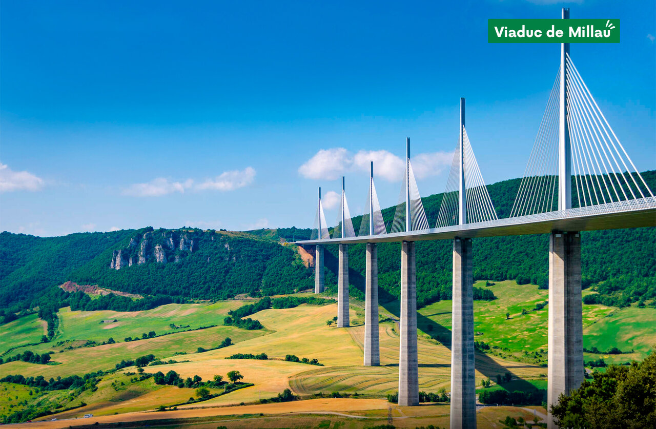 Viaducto de Millau, impresionante puente atirantado, un lugar para visitar en Aveyron.
