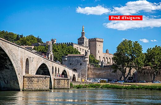 Puente de Aviñón y Palacio de los Papas, monumentos históricos en Provenza.