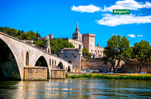 Puente de Avi��n y Palacio de los Papas, monumentos hist�ricos en Avi��n, Vaucluse.