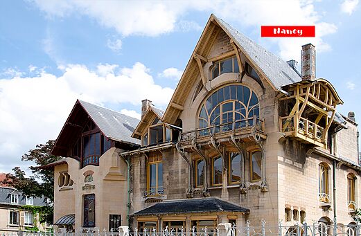 Hermoso edificio Art Nouveau en Nancy, una ciudad para visitar en Lorena.