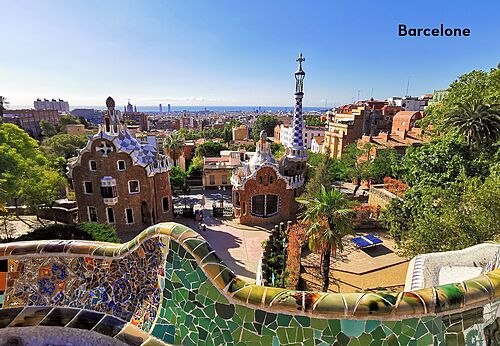 Parque G�ell de Gaud� en Barcelona, lugar tur�stico para visitar en Catalu�a.
