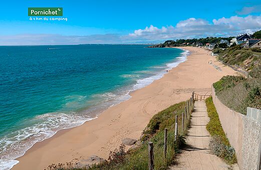 Larga playa de arena fina de Pornichet, destino para visitar cerca del camping.