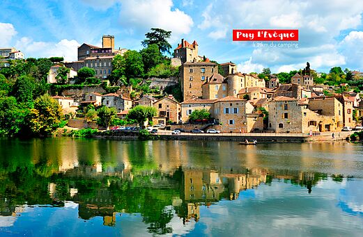 Pueblo medieval de Puy L'Evêque junto al Lot, para visitar.