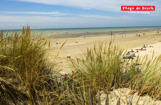 Amplia playa de arena fina en Berck-sur-Mer, ideal para nadar y relajarse.